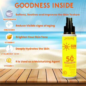 Jaquline USA Sun Smart Sunscreen Spray | SPF 50 & PA | 100ml