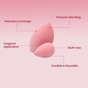 JAQULINE USA Makeup Blender Sponge Set Mixed Shapes Foundation Concealer Blending Soft Latex Free Beauty Sponges Flawless Airbrush Finish Wet Dry Use Reusable Pack of 5
