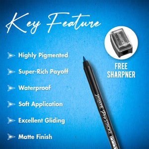 Jaquline USA Pro Stroke Intense Gel Kajal Classic Blue 1.2g|Smudge Proof |Long Lasting |Waterproof| Enriched with Vitamin E