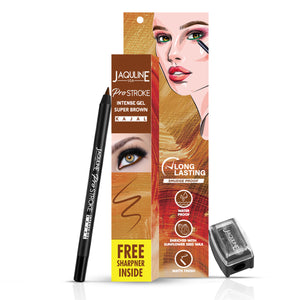 Jaquline USA Pro Stroke Intense Gel Kajal Super Brown 1.2 g |Smudge Proof |Long Lasting |Waterproof| Enriched with Vitamin E