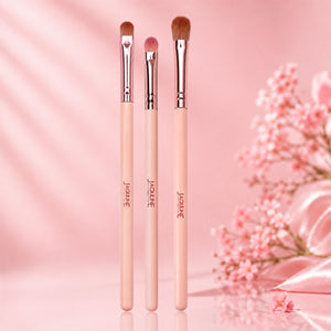 Jaquline USA Lip & Eye Makeup Brush Kit, Set of 3, Eyeshadow, Blending & Lip/Eyeliner Brushes