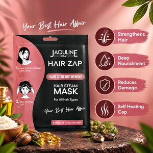 Jaquline USA Hair Zap Steam Mask Hair Strengthening |Deep Nourishment | Damage Care | Self-Heating Cap