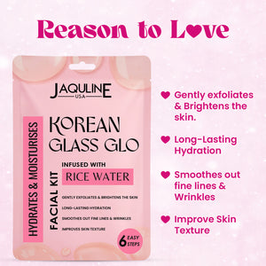 Jaquline USA Korean Glass GLO Facial Kit â€“ Glass Skin Glow & Improves Skin Texture (42 g)