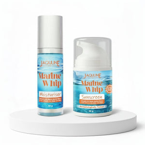 JAQULINE USA MarineWhip Sun & skin care kit | Marine Whip Moisturizer 50g + SPF 50 Sunscreen 50g | Hydrating & Remineralizing | Lightweight Whipped Texture | Complete Skincare Kit