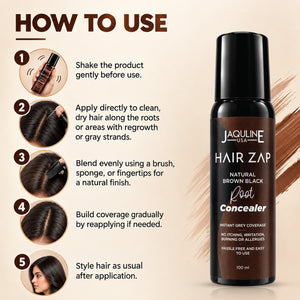 Jaquline USA Hair Zap Hair Root Concealer Black - 100 ml