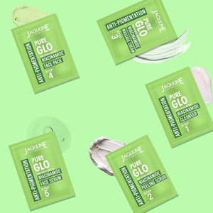 Jaquline USA Pure GLO Anti-Pigmentation Facial KIT With Niacinamide & Hyaluronic Acid to Improves Skin Texture | for all skin types