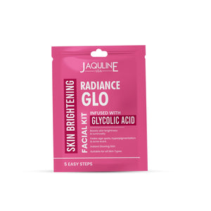 Jaquline USA Radiance GLO Glycolic Facial KIT With Aloe vera Extract & Glycerine to Improves Skin Texture | Suitable for all skin types