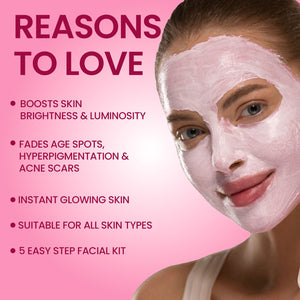Jaquline USA Radiance GLO Glycolic Facial KIT With Aloe vera Extract & Glycerine to Improves Skin Texture | Suitable for all skin types