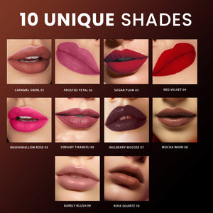 Jaquline USA Pout Perfect Lip Souffle, long lasting Liquid Lipstick, Matte Finish & Smooth Texture, Transfer Proof & Enriched with Hyaluronic Acid & Macadamia Oil, Rose Quartz-6ml