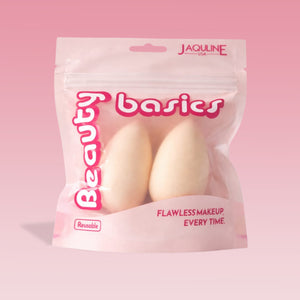JAQULINE USA Makeup Blender Sponge Tear Drop Shape for Foundation Concealer BB Cream Powder Flawless Airbrush Finish Soft Latex Free Reusable Wet Dry Use Beauty Sponge Pack of 2