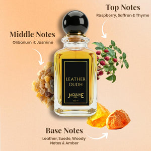 Jaquline USA Oudh Leather Eau De Parfum with Leather & Amber, 100 ml