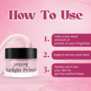 Jaquline USA Starlight Primer Smooths Fine Lines for a More Youthful, Radiant Glow, Primer - 15 g