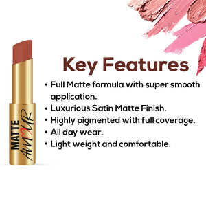 Jaquline USA Matte Amour Matte Lipstick: Erotic 11