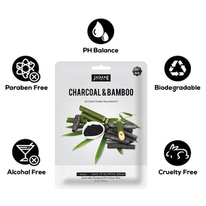 Charcoal & Bamboo Sheet Mask - JaqulineUSA