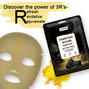 Jaquline USA Charcoal Gold Foil Sheet Mask - JaqulineUSA